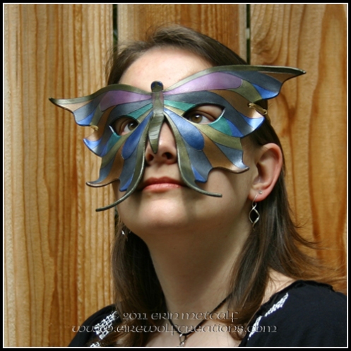 Metallic Butterfly leather mask by Eirewolf