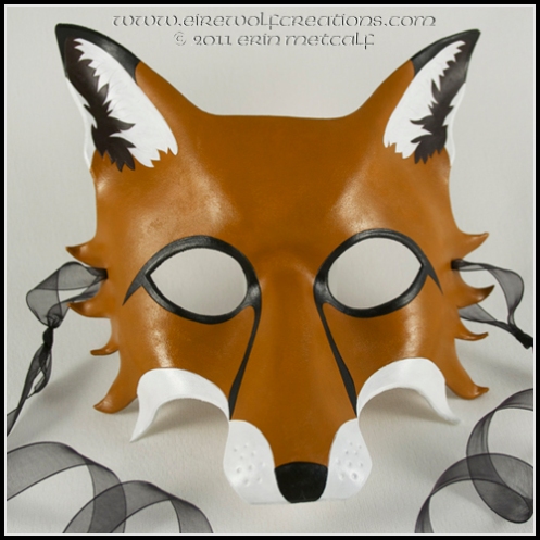 Red Fox  leather mask by Eirewolf