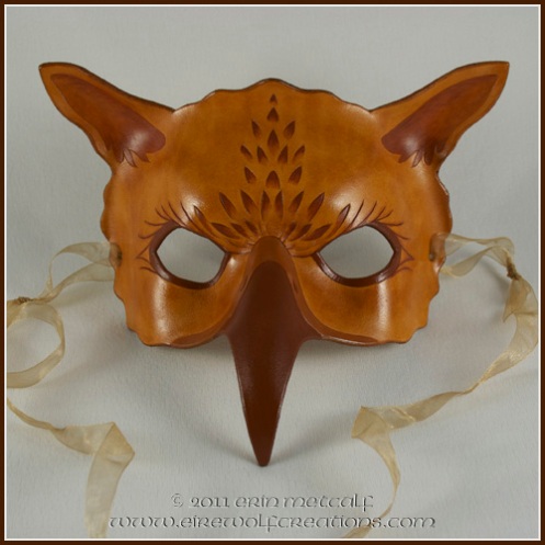 Sepia Gryphon leather mask by Eirewolf